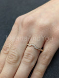 1ct Round Cut Simulated Morganite Curved Band Bridal Set 14k Rose Gold Plated