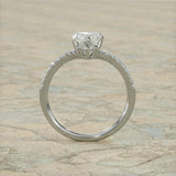 3Ct Heart Cut Diamond Stylish Stackable Engagement Ring 14K White Gold Finish