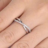 1.2ct Round Cut Diamond Infinity Style Engagement Ring Band 14k WhiteGold Finish