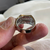 2.3ct Round Cut Moissanite Stylish Signet Men's Ring 14K White Gold Plated