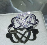 0.7ct Round Cut Diamond Engagement Ring 14k White Gold Over Infinity Love Design