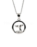 0.01ct Round Cut Moissanite Whale Ocean Pendant 14k White Gold Plated NO CHAIN