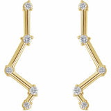 0.5ct Round Diamond Constellation Earring Climber Women 14k Yellow Gold Finish