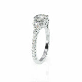 4Ct Round Cut Diamond Stylish Accent Women Engagement Ring 14K White Gold Finish
