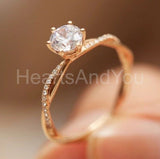 0.5ct Round Cut Moissanite Infinity Women Engagement Ring 14k Yellow Gold Plated