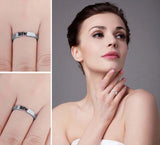 0.3ct Round Cut Blue Sapphire Tension Set Solitaire Ring 14k White Gold Finish