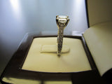 Real 14k White Gold 1.5ct Diamond Asscher Cut Anniversary Engagement Ring