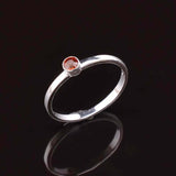 0.23ct Engagement Ring Round Cut Red Garnet Solitaire 14k White Gold Finish