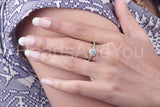 0.3ct Round Simulated Diamond Hidden Halo Engagement Ring 14k Yellow Gold Plated
