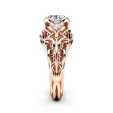 2.3ct Round Cut Diamond Engagement Ring 14k Rose Gold Finish Vintage Filigree