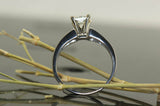 2Ct Princess Cut Diamond Accents Engagement Solitaire Ring 14K White Gold Finish