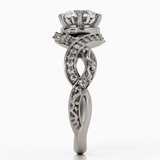 1.8ct Round Cut Diamond Engagement Ring 14k White Gold Finish Infinity Vintage