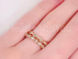 0.5ct Round Cut Moissanite Irish Stackable Wedding Band 14k Rose Gold Plated