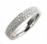 3.5ct Round Brilliant Diamond 3 Row Eternity Wedding Band 18K White Gold Over