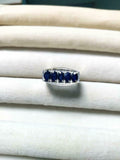 3ct Engagement Ring Oval Cut Blue Sapphire Filigree Cocktail 14k White Gold Over