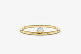0.2ct Engagement Ring Round Cut Diamond Minimalist Design 14k Yellow Gold Finish