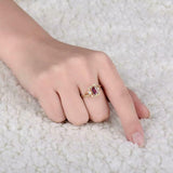 2.2ct Engagement Ring Emerald Cut Pink Ruby Split Shank 14k Yellow Gold Finish