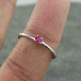 0.3ct Engagement Ring Round Cut Pink Ruby Solitaire Women 14k White Gold Finish