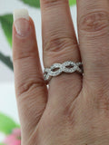 Infinity Twist Wedding Ring Band 1.2ct Round Cut Diamond 14k White Gold Finish