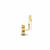0.4ct Round Cut Diamond Floral Nose Pin Ring Piercing Women 14k Yellow Gold Over