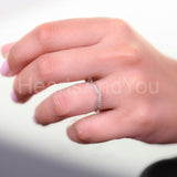 0.3ct Round Cut Moissanite Curved Stackable Wedding Band 14k White Gold Plated