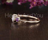0.5ct Round Cut Moissanite Art Deco Women Engagement Ring 14k Yellow Gold Plated