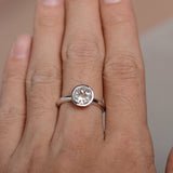 2ct Round Cut VVS1 Diamond Engagement Ring 14k White Gold Finish Bezel Solitaire