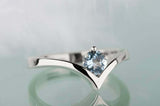0.5ct Round Cut Aquamarine Engagement Ring Solitaire ByPass 14k Yellow Gold Over