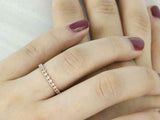 0.9ct Round Cut Diamond Wedding Band Stackable Half Eternity 14k Rose Gold Over