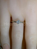 0.2ct Round Cut Moissanite Floral Women Engagement Ring 14k White Gold Plated