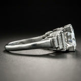 2ct Round Cut Diamond Emerald Accent Women Engagement Ring 14k White Gold Finish