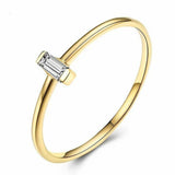 0.4ct Engagement Ring Baguette Cut Diamond Solitaire 14k Yellow Gold Finish