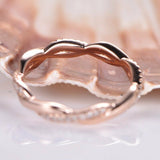 Infinity Twist Design Wedding Ring Band 1ct Round Cut Diamond 14k Rose Gold Over