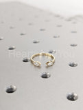0.3ct Pear Cut Simulated Diamond Two Stone Open Ring 14k Yellow Gold Plated