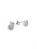 0.4ct Round Cut Moissanite Open Halo Stud Earrings Women 14k White Gold Plated