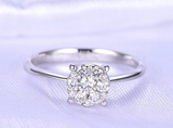 1ct Round Brilliant Cut Diamond Engagement Ring Solitaire 14k White Gold Finish