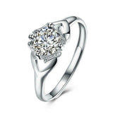 1.1ct Round Cut Diamond Engagement Ring 14k White Gold Finish Unique Solitaire