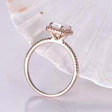 Accents Solitaire Engagement Ring 1.3ct Emerald Cut Diamond 14k Rose Gold Finish