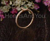 0.4ct Emerald Green Simulated Minimalist Engagement Ring 14k Yellow Gold Plated