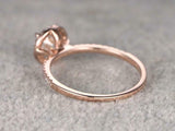 Halo Solitaire with Accents Engagement Ring 2ct Round Diamond 14k Rose Gold Over