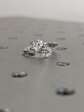 0.5ct Round Cut Moissanite Toi Et Moi Women Engagement Ring 14k WhiteGold Plated