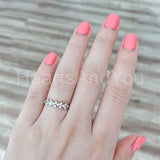 0.3ct Round Cut Moissanite Stackable Women Wedding Band 14k White Gold Plated
