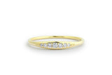 Minimalist Cluster Thin Wedding Band 1ct Round Cut Diamond 14k YellowGold Finish