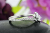 Two Stone Solitaire Engagement Ring 2ct Round Cut Diamond 14k White Gold Finish