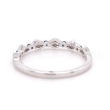 0.35ct Round Cut Moissanite Half Eternity Wedding Band 14k White Gold Plated