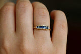 1.3ct Baguette Blue Sapphire Engagement Ring 14k Yellow Gold Finish Stylish Iced
