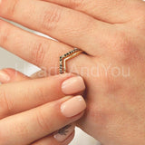 0.3ct Round Simulated Black Diamond Curved Wedding Band 14k Yellow Gold Plated
