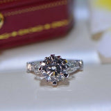 2ct Round Cut VVS1D Diamond Unique Stylish Engagement Ring 14k White Gold Finish