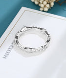 0.4ct Round Cut Moissanite Milgrain Women Wedding Band 14k White Gold Plated