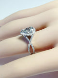 3Ct Pear Cut VVS1 Diamond Split Shank Engagement Ring 14K White Gold Finish Halo